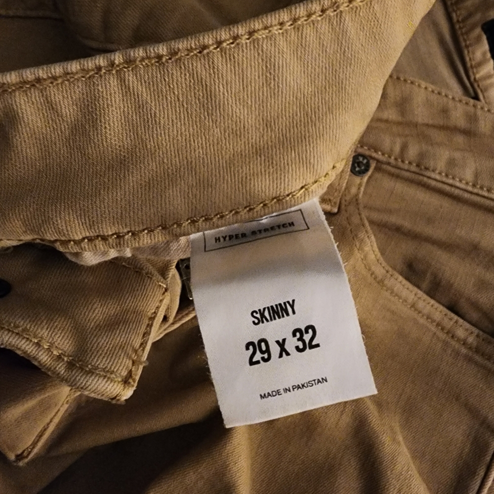 Mens EXPRESS Tan Skinny Jeans - Picture 2 of 4